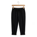 Pantalones Casuales Negro Mujer Talla Grande | Cintura Elástica y Bajos Vueltos - Las Cucadas