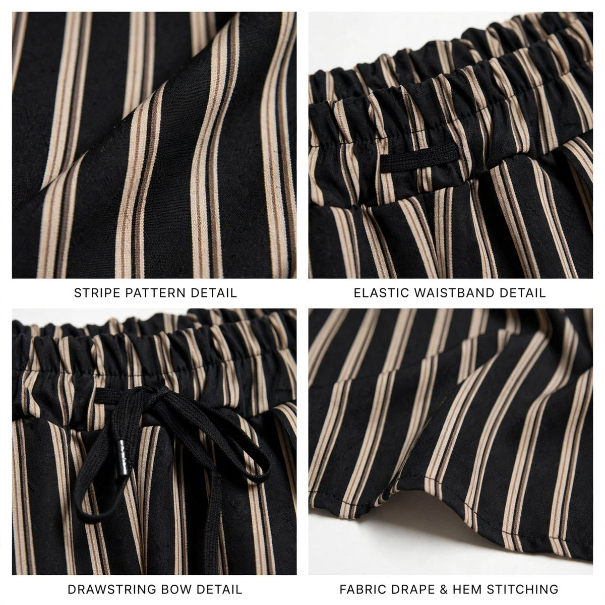 Pantalones culotte de rayas en talla grande - Las Cucadas