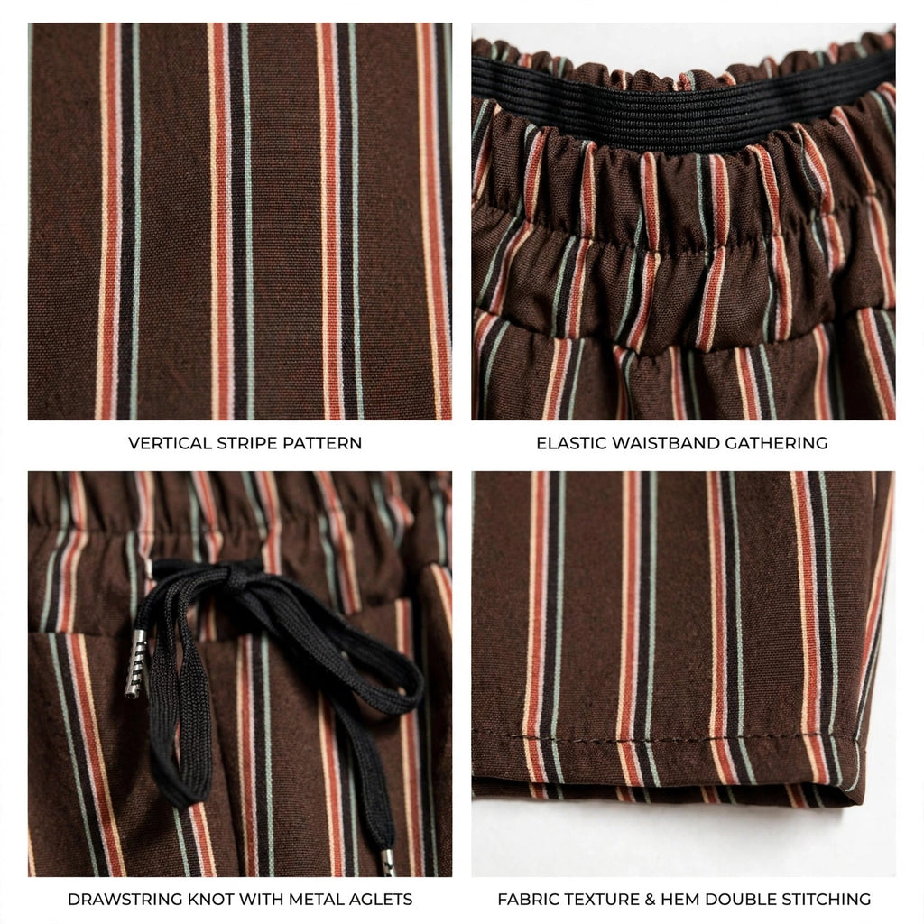 Pantalones culotte de rayas en talla grande - Las Cucadas