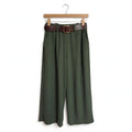 Pantalones De Corte Recto Con Cinturón Verde - Las Cucadas