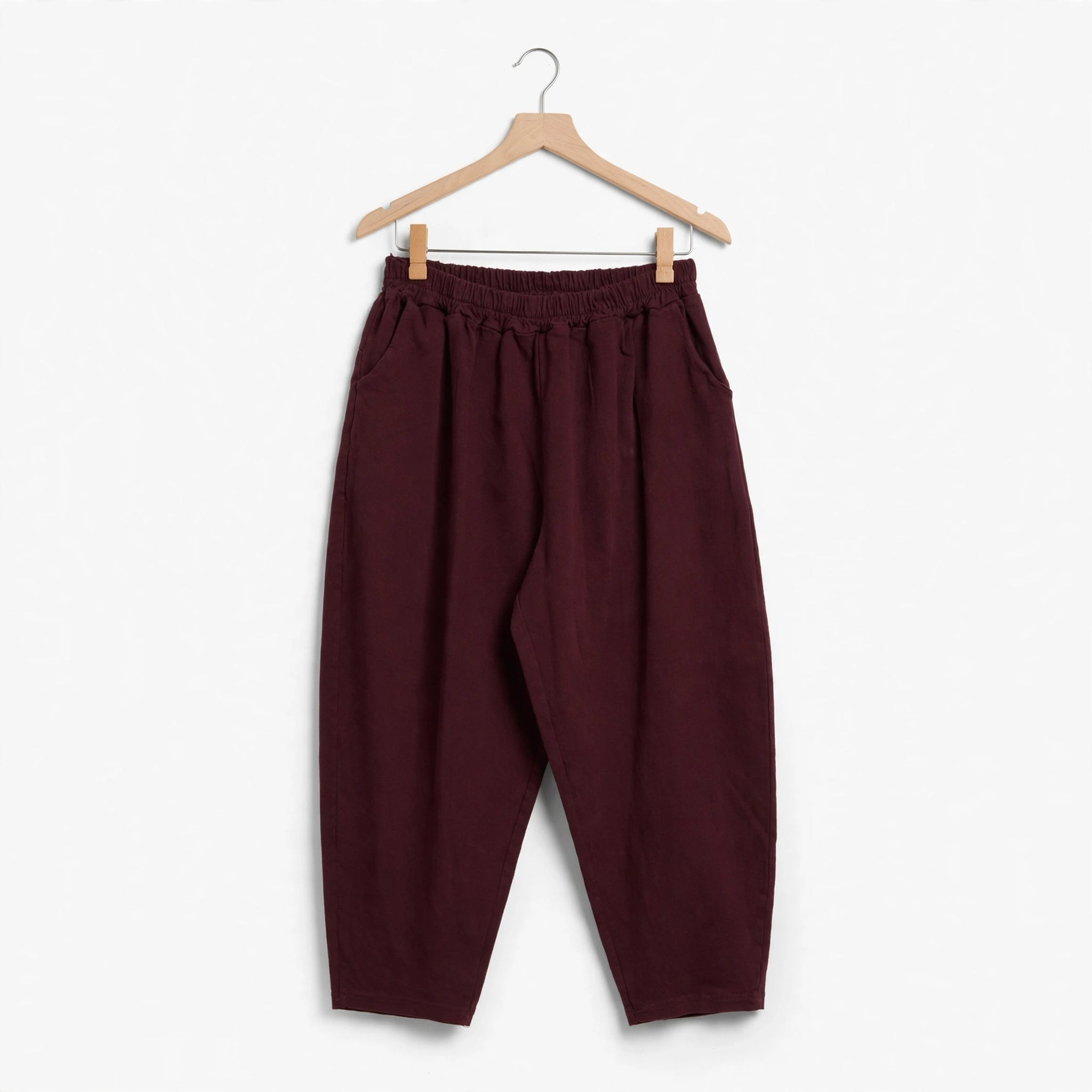 Pantalones Holgados Vaquero Casual Burdeos - Las Cucadas