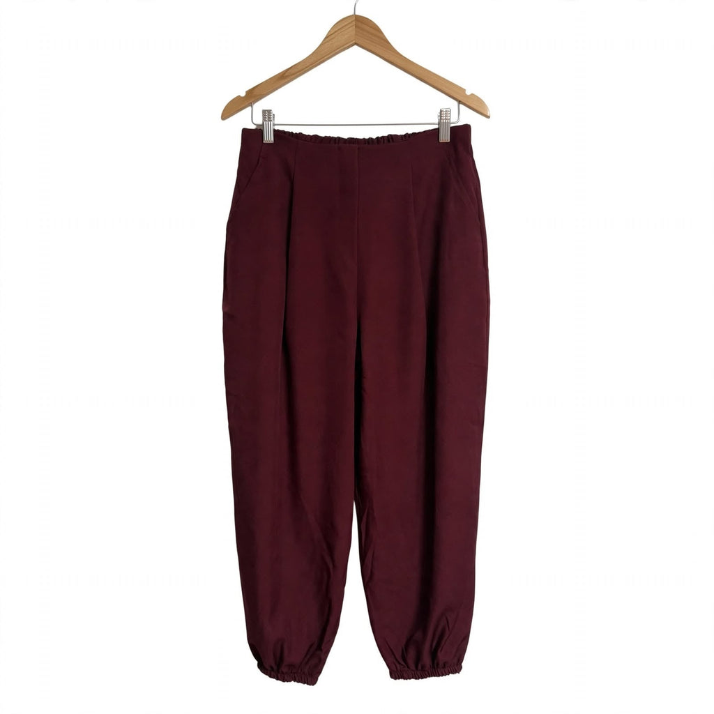 Pantalones Jogger Burdeos con Cintura y Tobillera Elástica - Las Cucadas