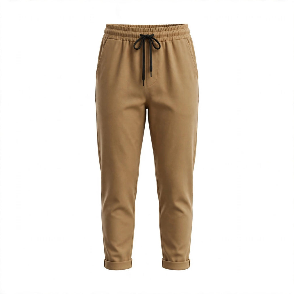 Pantalones Jogger Camel Mujer Talla Grande | Cintura Elástica y Bajos Vueltos - Las Cucadas