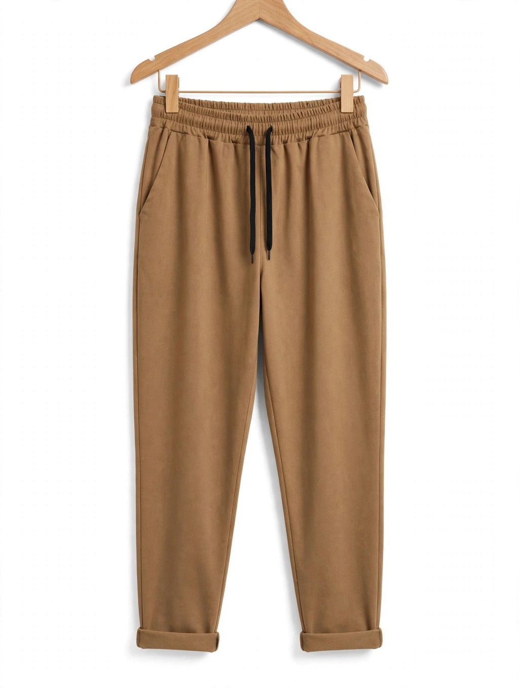 Pantalones Jogger Camel Mujer Talla Grande | Cintura Elástica y Bajos Vueltos - Las Cucadas