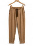 Pantalones Jogger Camel Mujer Talla Grande | Cintura Elástica y Bajos Vueltos - Las Cucadas