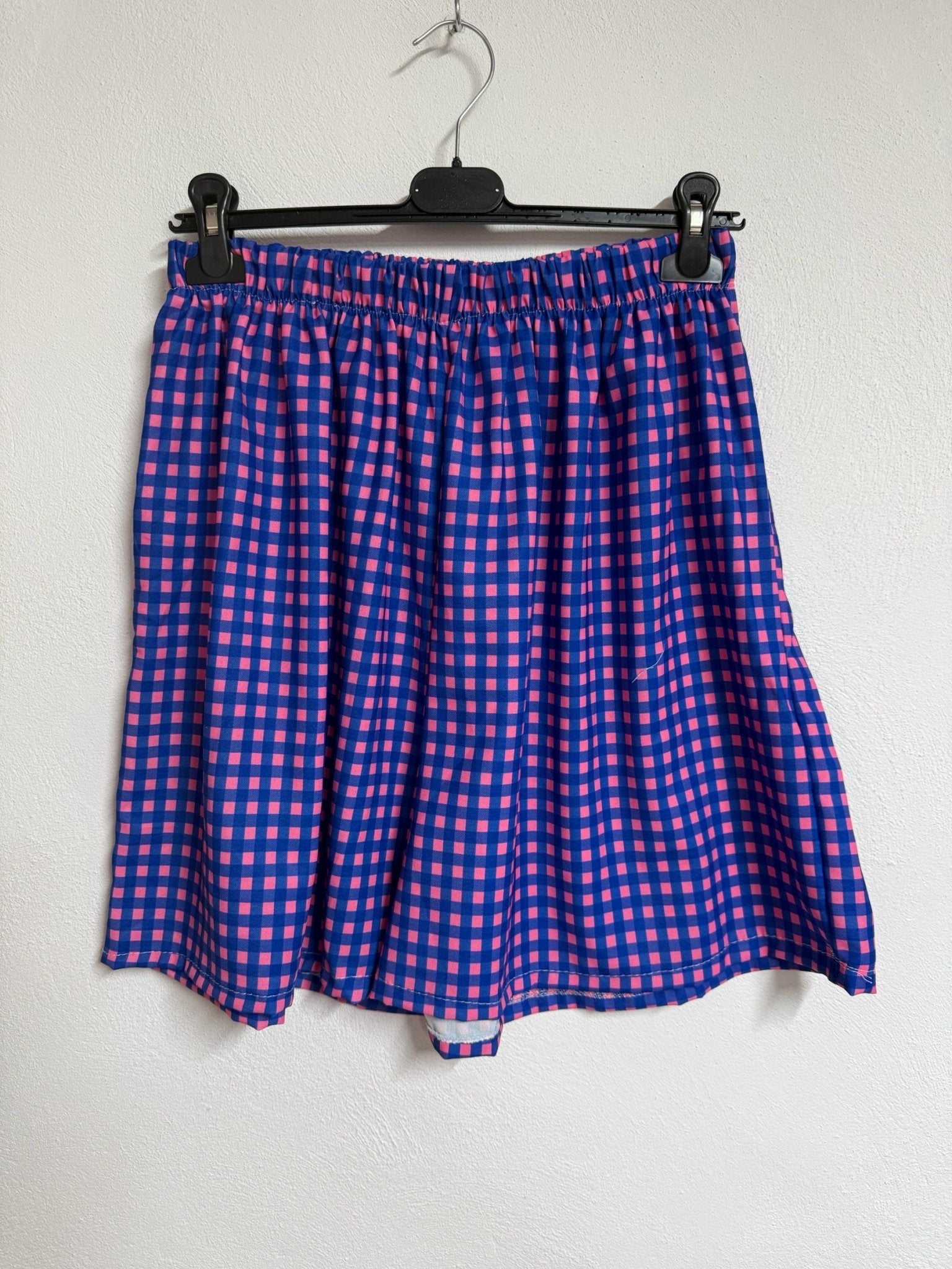 Shorts De Tela Con Estampado De Cuadros Para Mujer - Las Cucadas