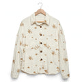 Sobrecamisa Vaquera Crema Bordado Floral Talla Grande - Las Cucadas