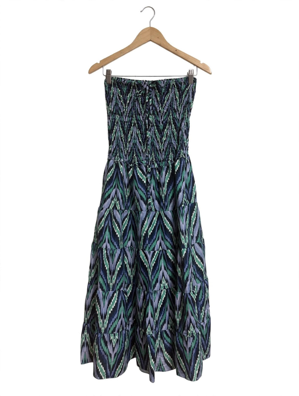 Vestido Midi Estampado con Escote Palabra de Honor - Las Cucadas